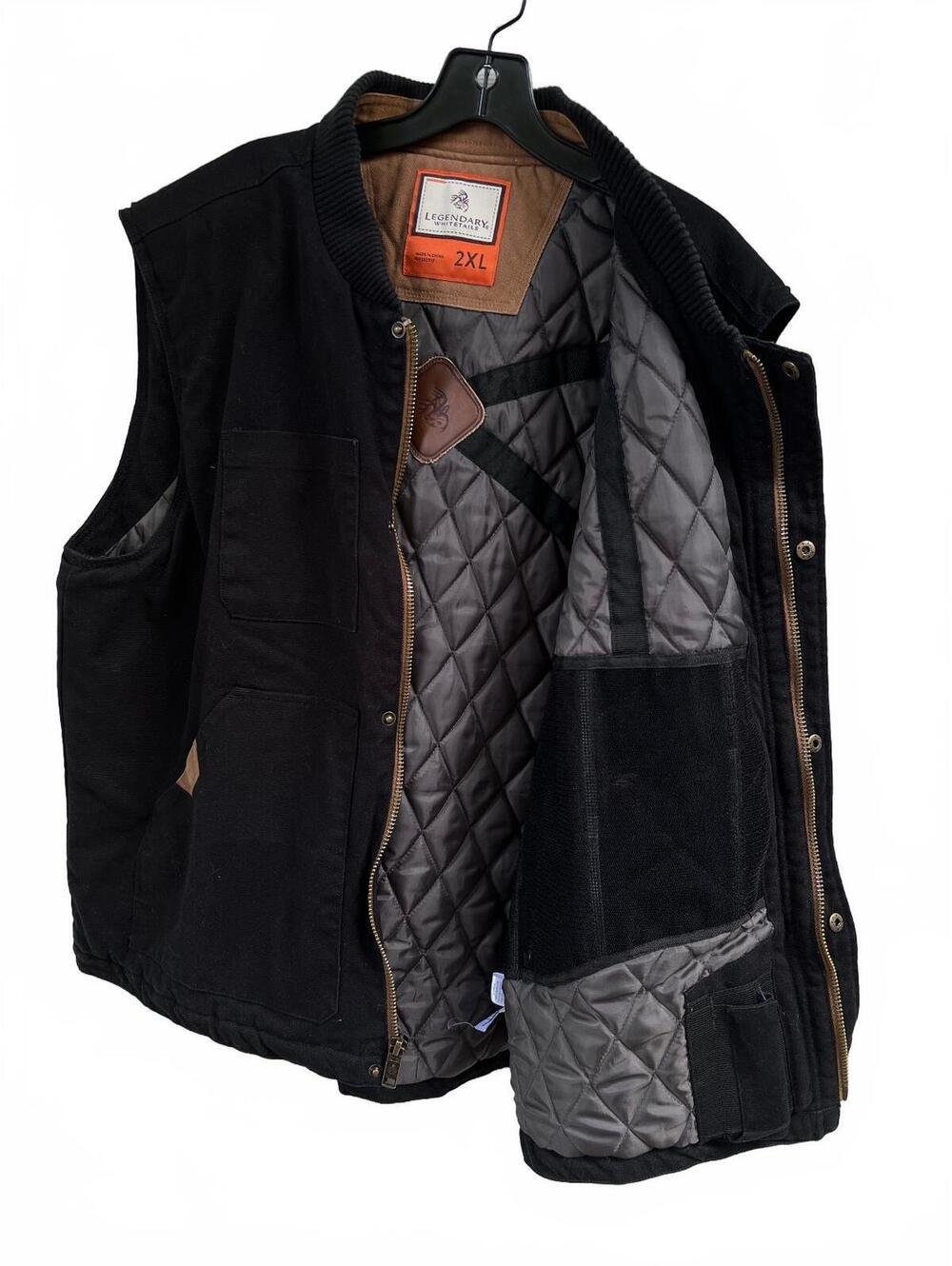 Legendary Whitetails Men's Quilted Cotton Vest 2XL Black - Picture 4 of 7